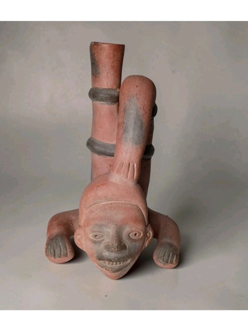 Vintage Reproduction Terracotta Art Pottery Water Jug Aztec Columbian Folk Art